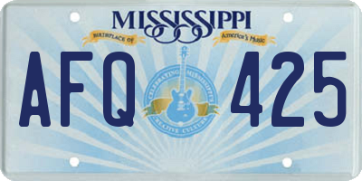 MS license plate AFQ425