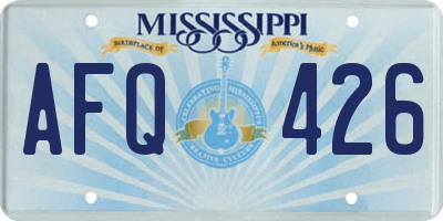 MS license plate AFQ426