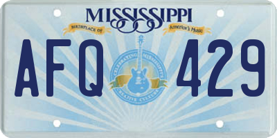 MS license plate AFQ429