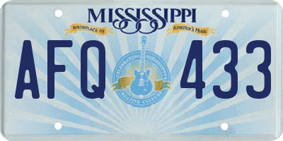 MS license plate AFQ433
