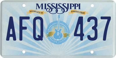 MS license plate AFQ437