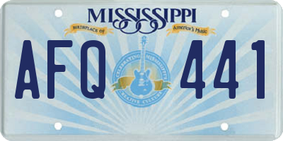 MS license plate AFQ441