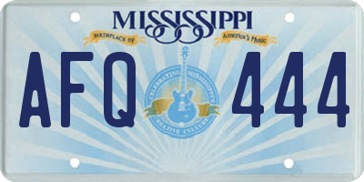 MS license plate AFQ444