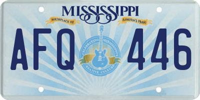 MS license plate AFQ446