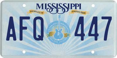 MS license plate AFQ447