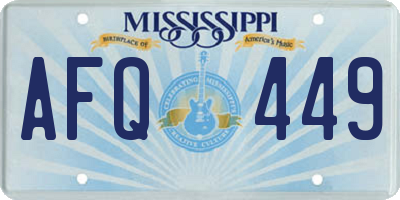 MS license plate AFQ449