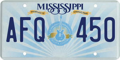 MS license plate AFQ450