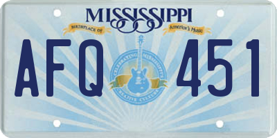 MS license plate AFQ451