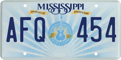 MS license plate AFQ454