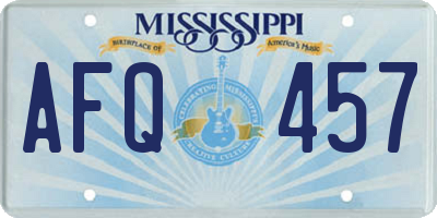 MS license plate AFQ457