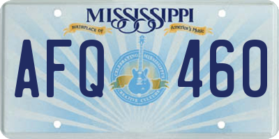 MS license plate AFQ460