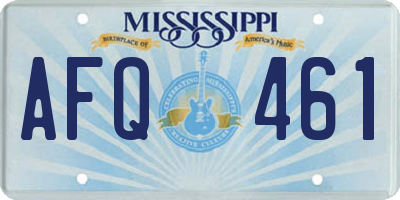 MS license plate AFQ461