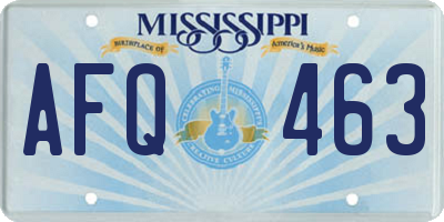 MS license plate AFQ463