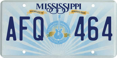 MS license plate AFQ464
