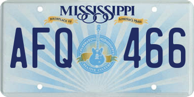 MS license plate AFQ466