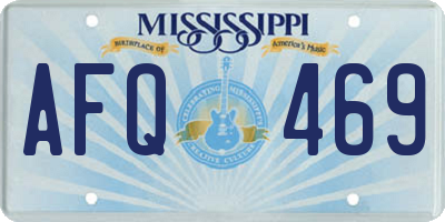MS license plate AFQ469