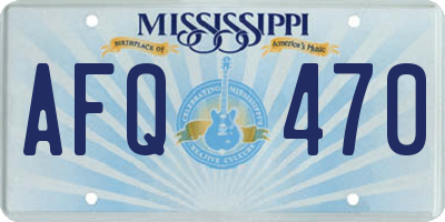 MS license plate AFQ470