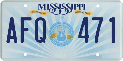 MS license plate AFQ471