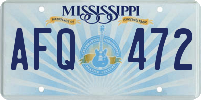 MS license plate AFQ472