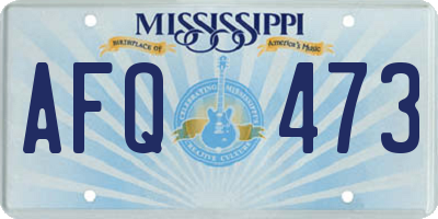MS license plate AFQ473