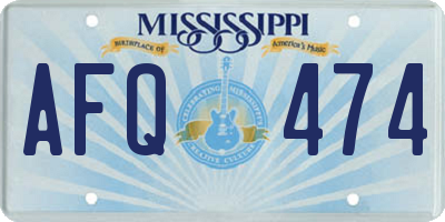 MS license plate AFQ474