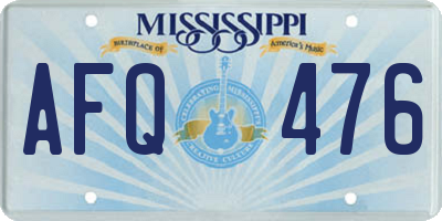 MS license plate AFQ476