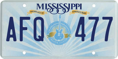MS license plate AFQ477