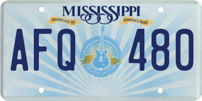 MS license plate AFQ480