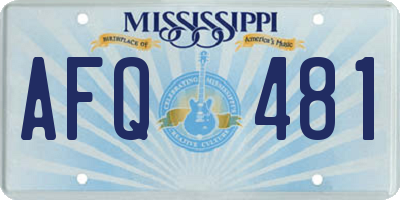 MS license plate AFQ481