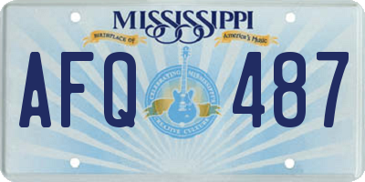 MS license plate AFQ487