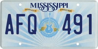 MS license plate AFQ491
