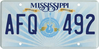MS license plate AFQ492