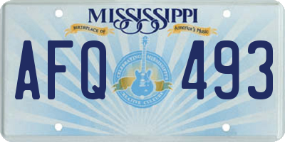 MS license plate AFQ493