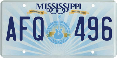 MS license plate AFQ496