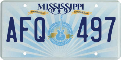 MS license plate AFQ497
