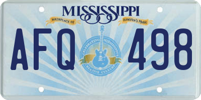 MS license plate AFQ498