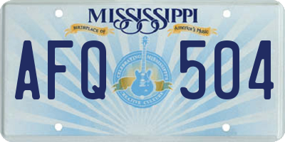 MS license plate AFQ504