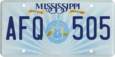 MS license plate AFQ505