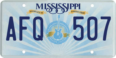 MS license plate AFQ507