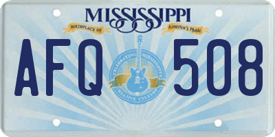 MS license plate AFQ508