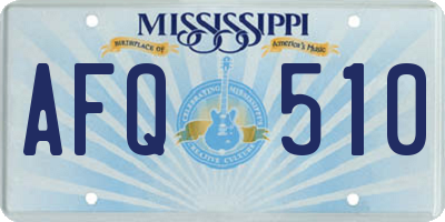MS license plate AFQ510