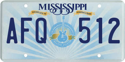 MS license plate AFQ512
