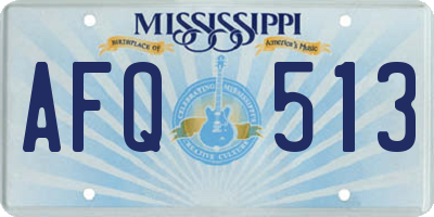 MS license plate AFQ513