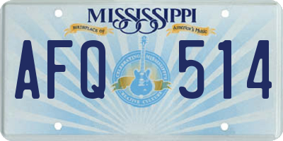 MS license plate AFQ514