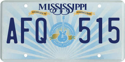 MS license plate AFQ515