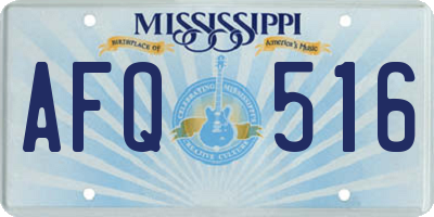 MS license plate AFQ516