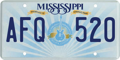 MS license plate AFQ520