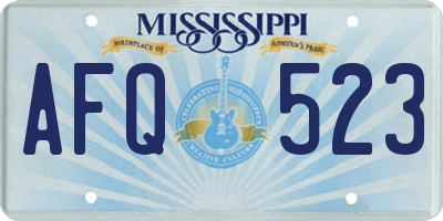 MS license plate AFQ523