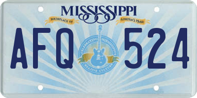 MS license plate AFQ524