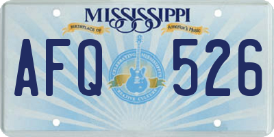 MS license plate AFQ526